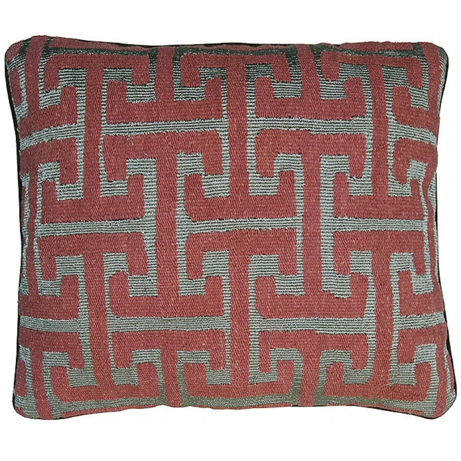 Greek Key Aubusson Hand Woven Accent Cushion,throw pillow,Adley & Company Inc.