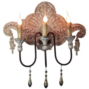 Antique Style Carved Sconce Light Fixture,wall sconce,Adley & Company Inc.