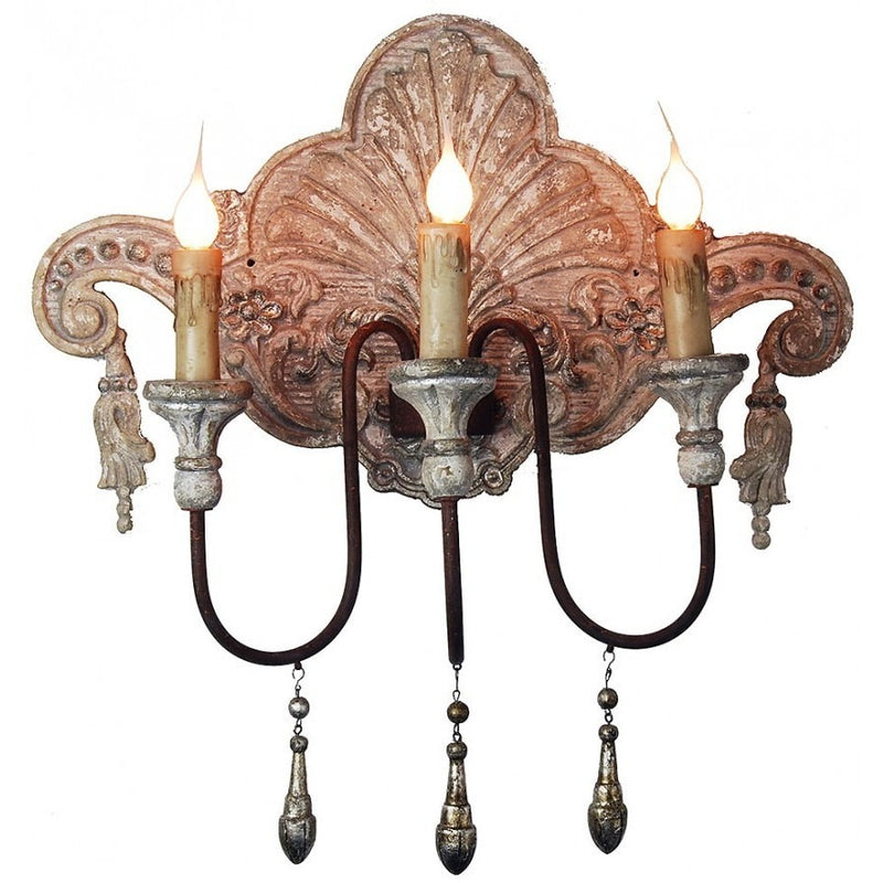 Antique Style Carved Sconce Light Fixture,wall sconce,Adley & Company Inc.