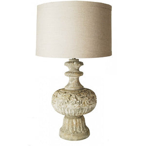 Gael Antique Style Hand Carved Table Lamp - Adley & Company Inc. 