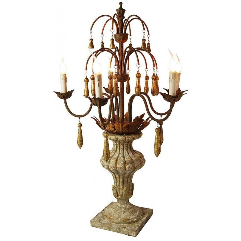 Mozart Carved Wood Antique Style Candelabra - Adley & Company Inc. 