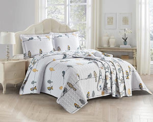 Birds on a Wire Quilted Coverlet Bedding Set
