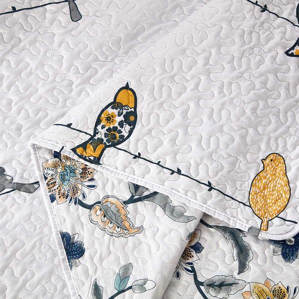 Birds on a Wire Quilted Coverlet Bedding Set