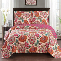 Bright Paisley & Floral Quilted Bedspread Set,bedspread,Adley & Company Inc.