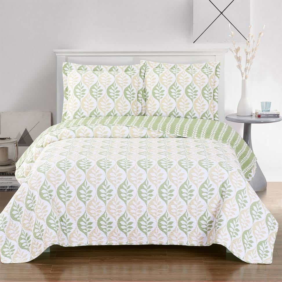 Quilted Green Bedspread Set,bedspread,Adley & Company Inc.