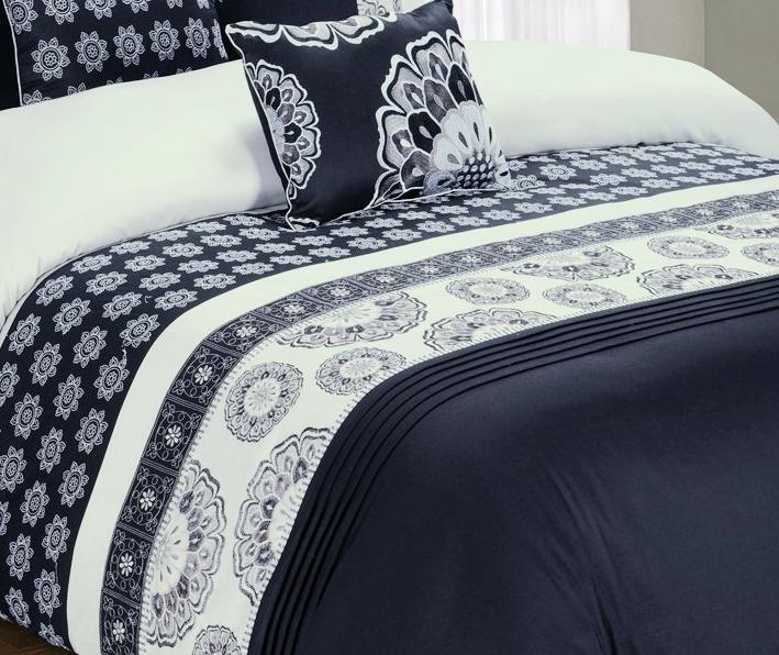 Black and White Chelsea Medallion Comforter Set,comforter set,Adley & Company Inc.