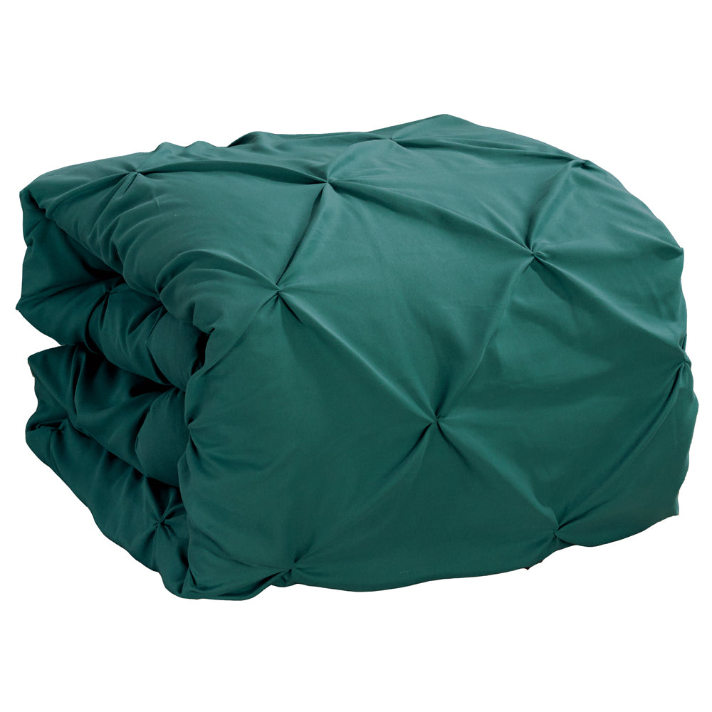 Luxury Soft Pinch Pleated Comforter Set in Deep Teal,comforter,Adley & Company Inc.