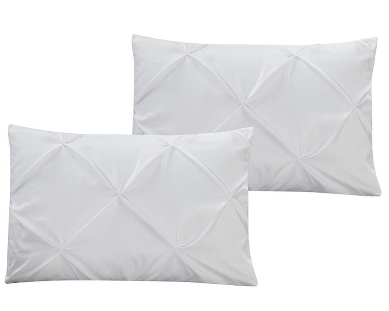 Luxury Soft Pinch Pleated Comforter Set in White,comforter,Adley & Company Inc.