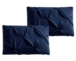 Luxury Soft Pinch Pleated Comforter Set in Navy Blue,comforter,Adley & Company Inc.