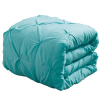 Luxury Soft Pinch Pleated Comforter Set in Aqua Blue,comforter,Adley & Company Inc.