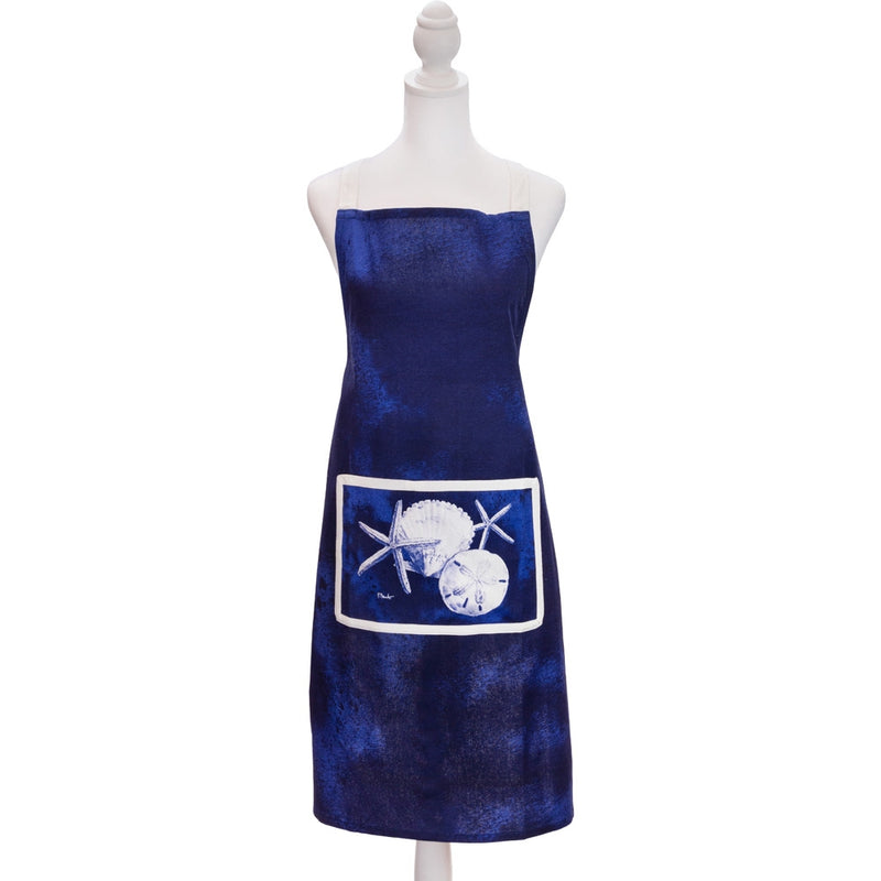 Dark Sea Blue Cotton Full Apron