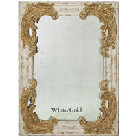 Edmund Carved Wood Rectangle Wall Mirror - Adley & Company Inc. 