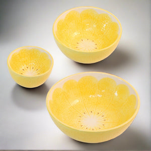 Lemon Drop Ceramic Bowl Set,bowl,Adley & Company Inc.