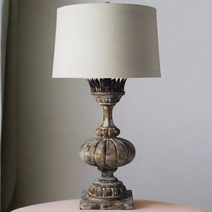 Williamson Antique Baroque Style Hand Carved Table Lamp - Adley & Company Inc. 