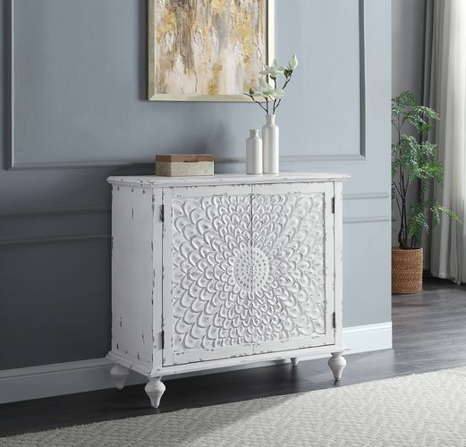Low Tide White Weathered Console Cabinet