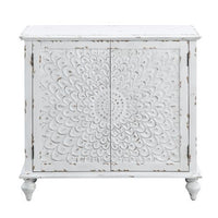 Low Tide White Weathered Console Cabinet