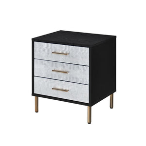 Nightstand with Faux Crocodile Print - Adley & Company Inc. 