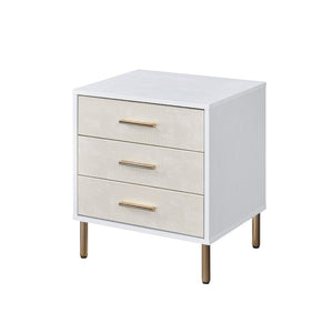 Nightstand with Faux Crocodile Print - Adley & Company Inc. 