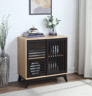 Modern Slatted Door Console Cabinet