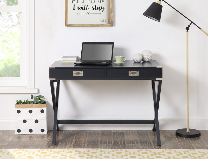 Blue Sea Console Table with Criss Cross Legs