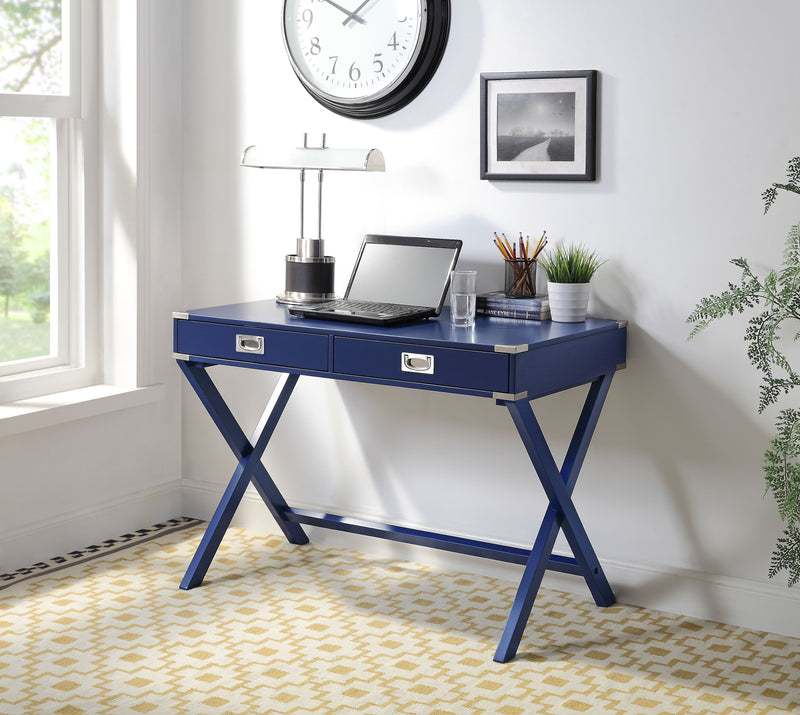 Blue Sea Console Table with Criss Cross Legs