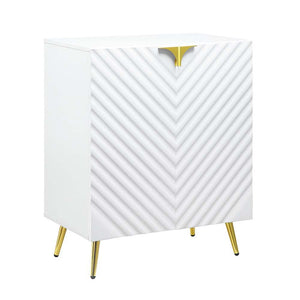 Manhattan White and Gold Accent Cabinet