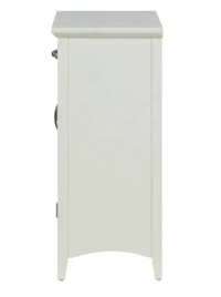 White Marble and Glass Front Accent Storage Cabinet - Adley & Company Inc. 