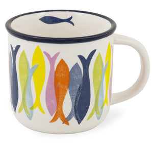 Kate Nelligan Hand Stamped Fish Mugs, Set of 8 - Adley & Company Inc. 