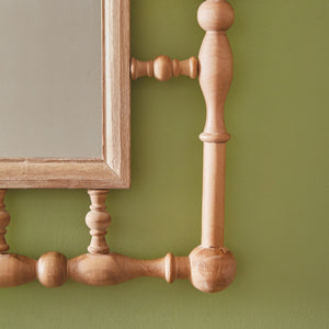 Mediterranean Wood Turned Wall Mirror