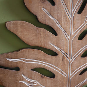 Split Leaf Philodendron Wood Wall Decor - Adley & Company Inc. 