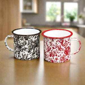 Ocean Waves Enameled Mugs, Set of 6