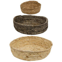 Corn Husk Rope Basket Trays, Set of 3 - Adley & Company Inc. 