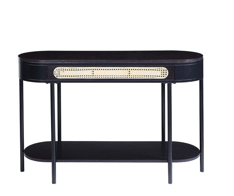 Colson Cane and Black Wood Sofa Console Table