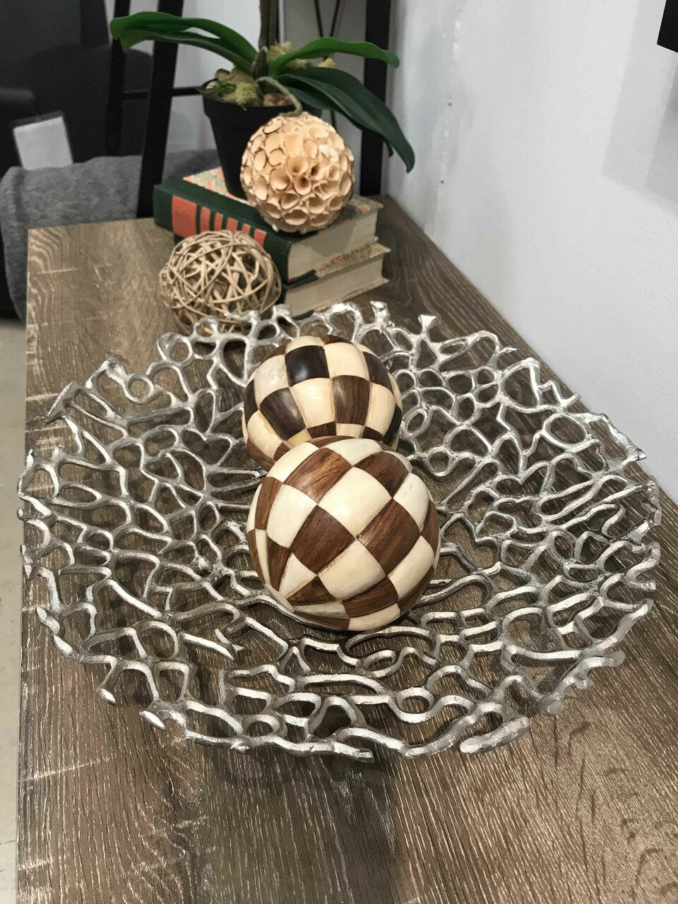 Decorative Metal Silver Coral Bowl – Adley & Company