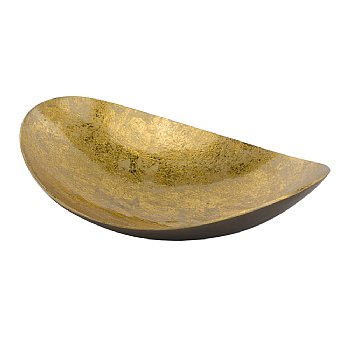 Bronze & Gold Metallic Oval Bowl - Adley & Company Inc. 