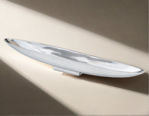 Leilani Silver Metal Long Boat Tray