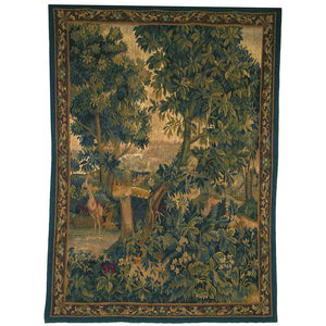 Tropical Wall Aubusson Tapestry with Cranes