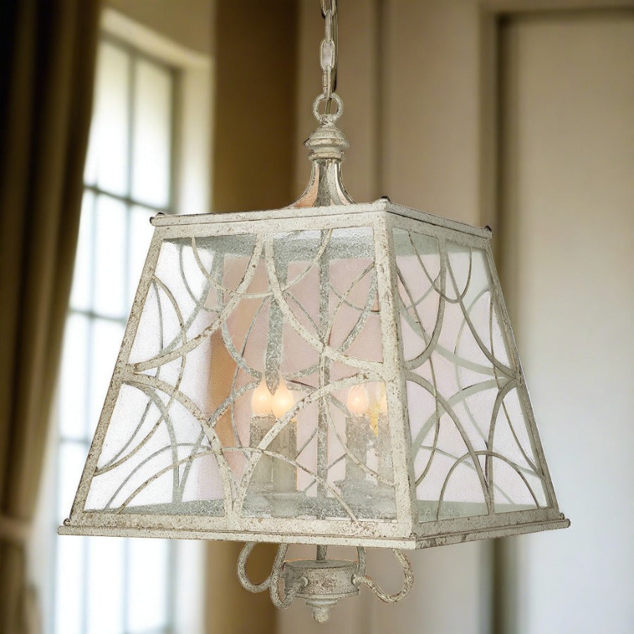 Cheshire Metal and Seeded Glass Pendant Light - Adley & Company Inc. 